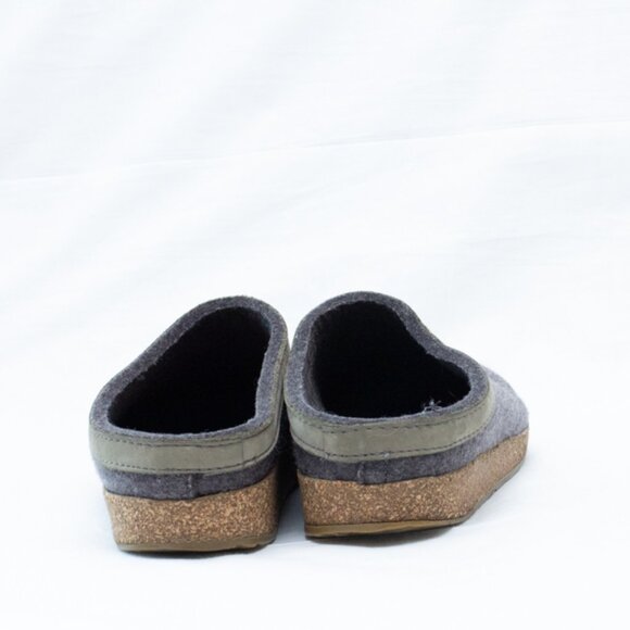 Haflinger Clogs Gray Felted Wool Grizzly Slippers Mules Slip On EU 39 US 8 Boho - Picture 7 of 10